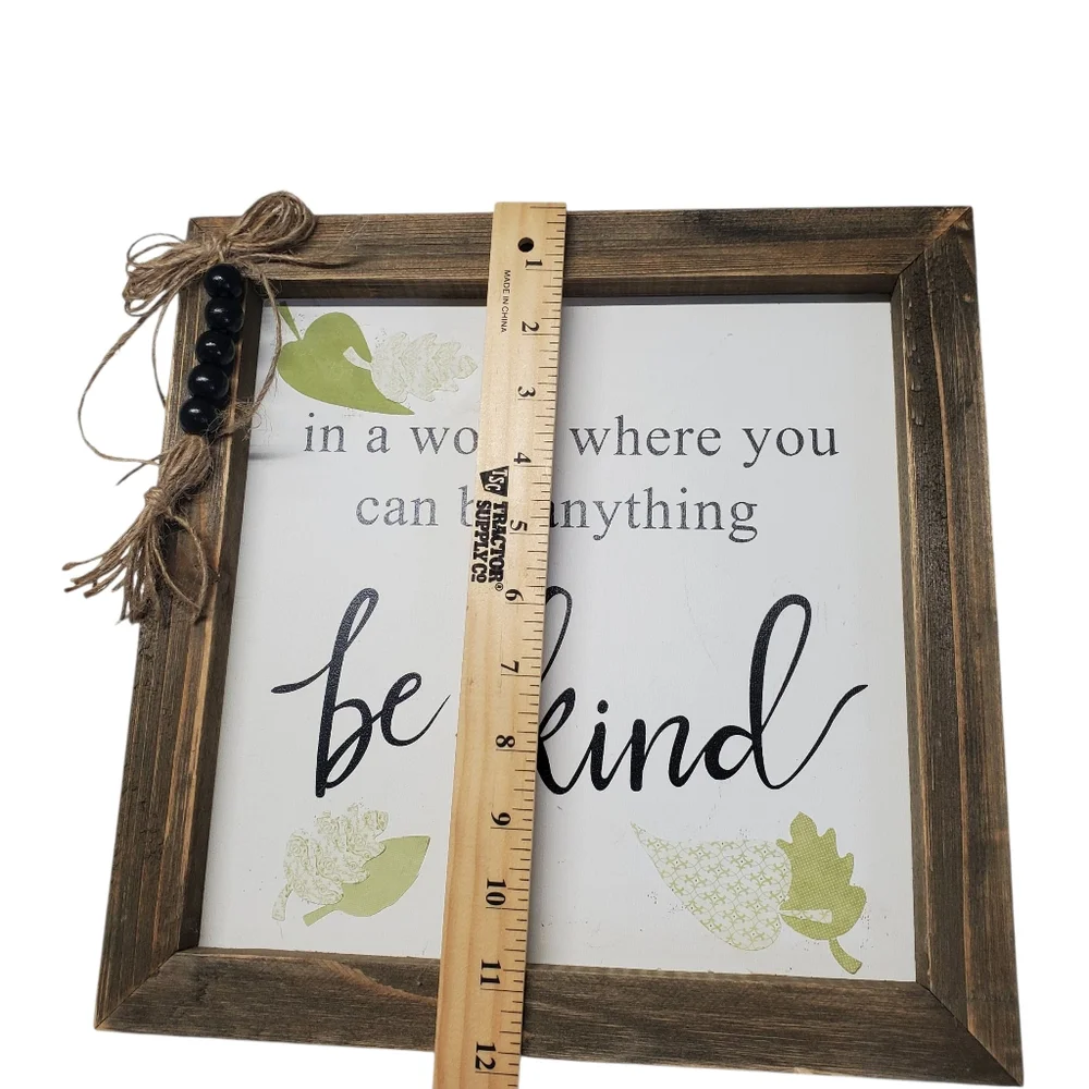Rustic Wooden Framed Inspirational Wall Art Set Farmhouse